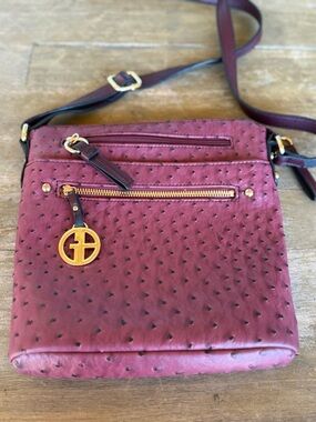 Gianni Bini Burgundy Crossbody with Gold Charm